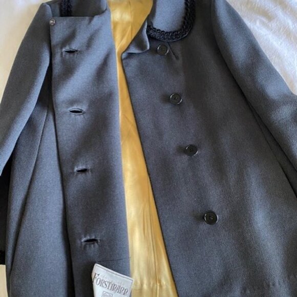 VINTAGE 60s Forstmann German Wool Gray Pea Coat Medium/Large - Picture 14 of 14